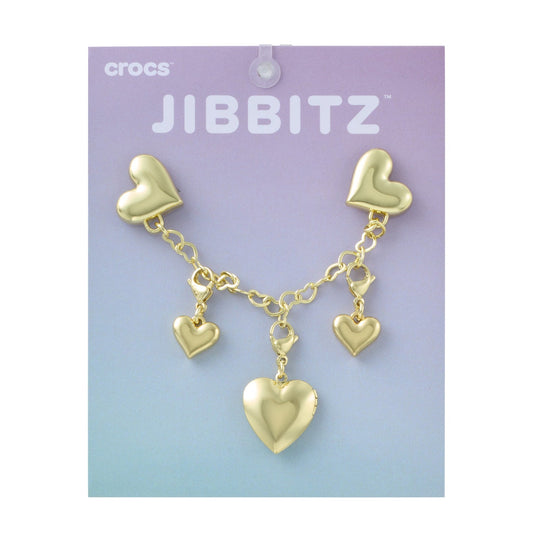 Crocs Gold Metal Heart Chain Jibbitz Charm
