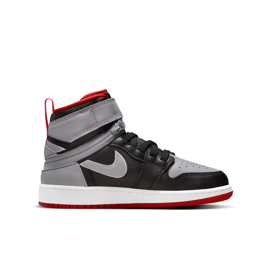 (GS) Air Jordan 1 Hi FlyEase 'Black Cement Grey Red' DC7986-010